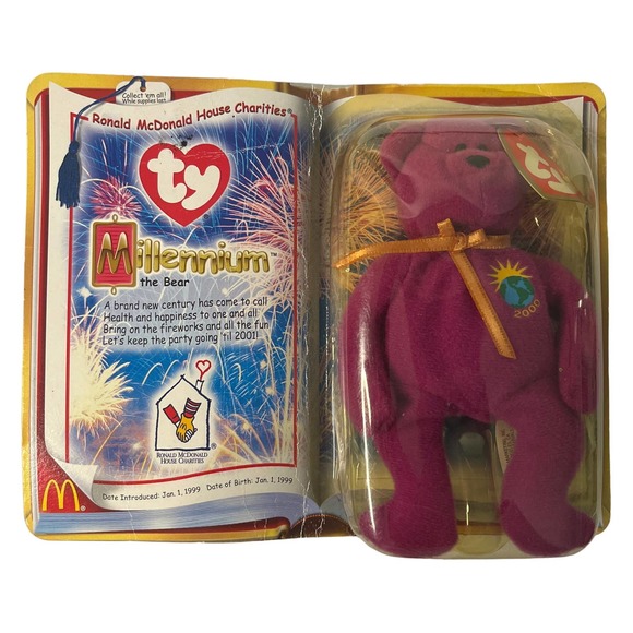 Ty Beanie Babies, Set of 2 Ronald McDonald Ty Bears, Millennium & Maple - Picture 6 of 8